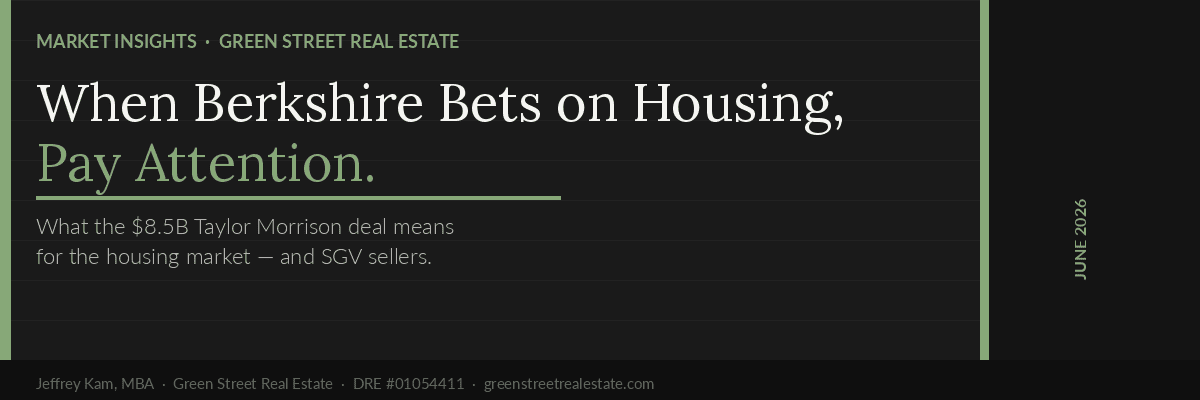 Jeffrey Kam Green Street Real Estate market insights Berkshire Hathaway Taylor Morrison housing