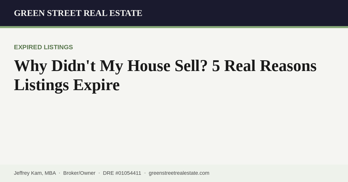 Why Pasadena listings expire graphic - Green Street Real Estate